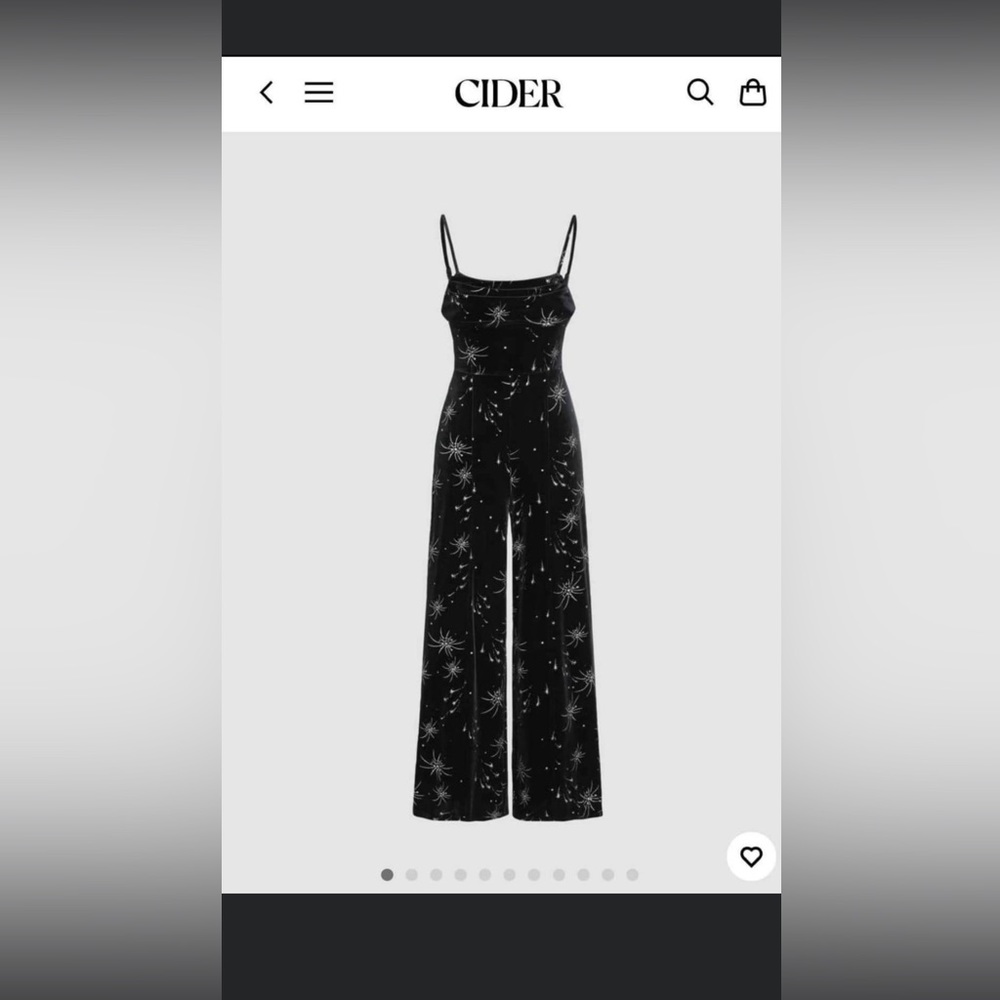CIDER black velvet star jumpsuit- new with tags